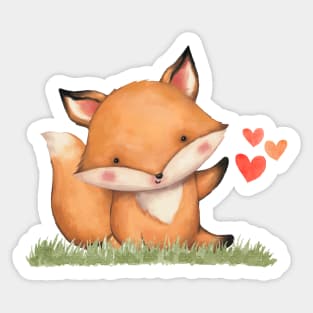 Valentines Fox Sticker